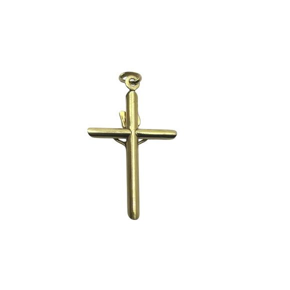14K Two-tone Crucifix Pendant (9628) - Picture 4 of 4